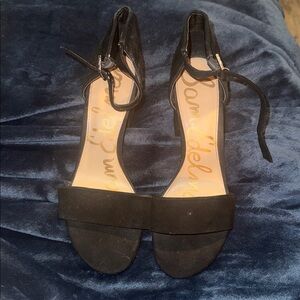 Sam Edelman Torrence Black Suede Block Heels 10